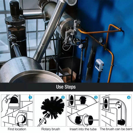 Pipe Cleaning Brush Nylon Head Rod Duct Cleaning Tool Solid Chimney Brush