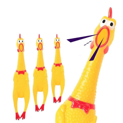 3PCS Squeaky Screaming Chicken Dog Toy Set Rubber Chew Toys for Pets in 3 Sizes