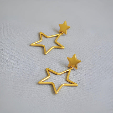 Vintage Openwork Star Earrings Elegant Fashion Jewelry for Women Chic Gift Ideas