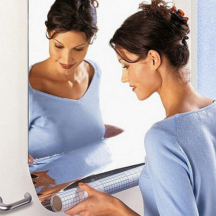 Mirror Wall Sticker Self-Adhesive Waterproof Reflective Decal for Bathroom Decor