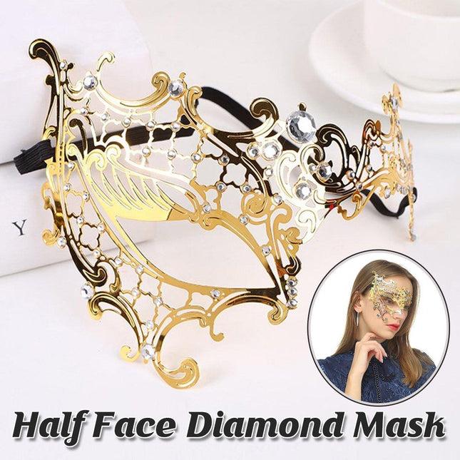 Hollow Out Iron Art Half Face Mask for Masquerade Party Costume Ball Accessories