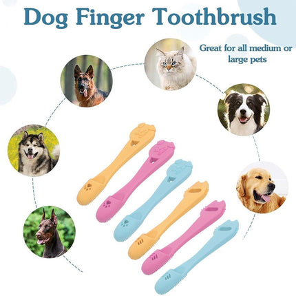 Pet Finger Toothbrush Dog Cat Puppy Teeth Cleaning Soft Brushing Tool Care
