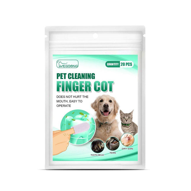 20pcs Pet Tooth Cleaning Finger Set Tartar Remover for Cats Dogs Oral Care Tool