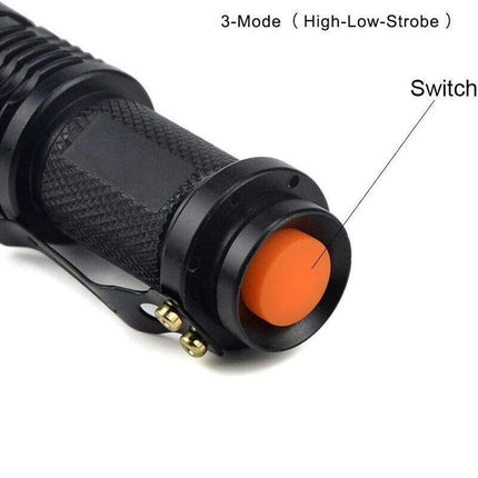 5/10x Mini Q5 LED Flashlight Torch Adjustable Focus Zoom Light Lamp 1200LM - Aimall