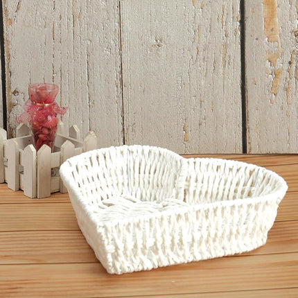 Woven Storage Basket Heart Shaped Bread Basket for Serving and Organizing Items