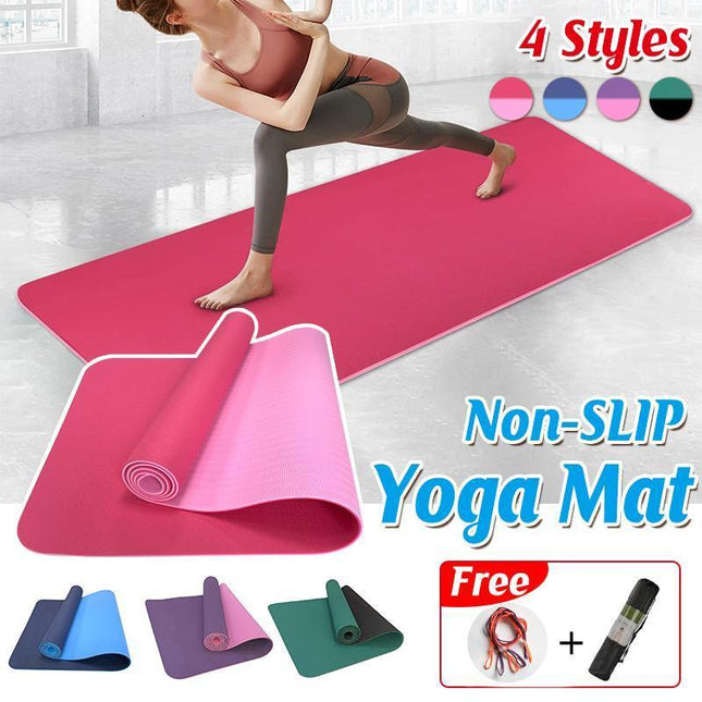 TPE Yoga Mat Eco Friendly Exercise Fitness Gym Pilates Non Slip Dual Layer Aimall