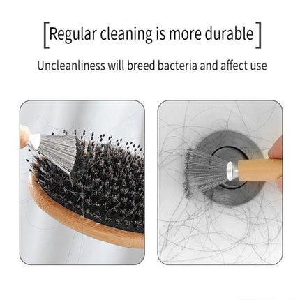 4PCS Hair Comb Cleaning Brush Set Wooden Airbag Comb Cleaner Claw Brush Tool
