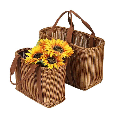 Imitation Rattan Woven Basket Shopping Basket Fruit Vegetable Storage Basket