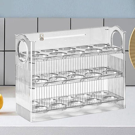 Three-Layer Plastic Egg Carton Storage Box for Organising Fridge and Kitchen