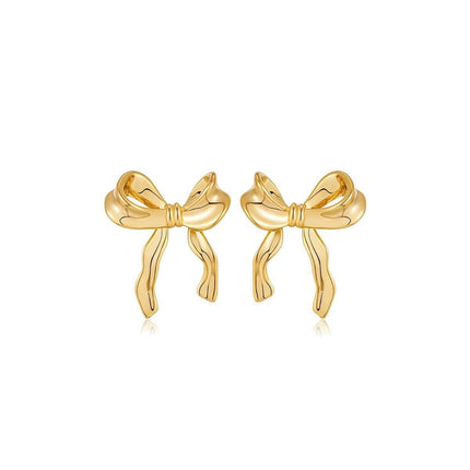 Bow Earrings Stud Women Fashion Jewellery Elegant Trendy Accessories Gift