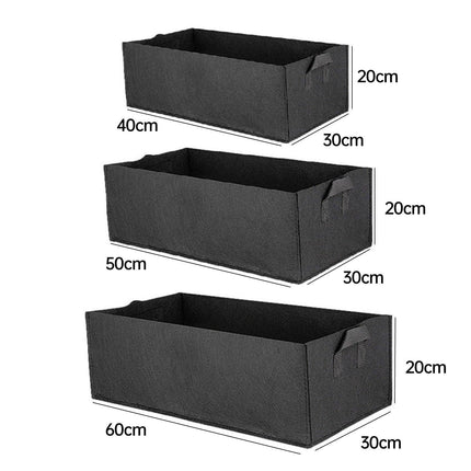 8pcs Felt Rectangular Planting Bags Vegetable Grow Bags Non-Woven Flower Pots