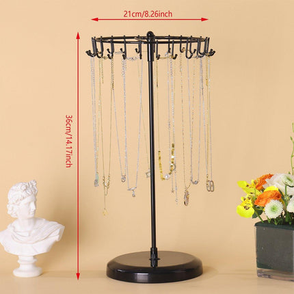 Rotatable Iron Necklace Rack Jewellery Display Stand Organiser for Accessories