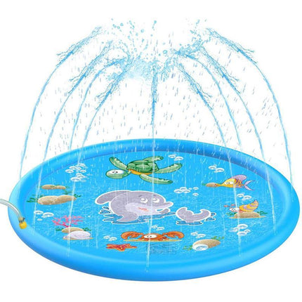 100cm Pet Dog Inflatable Sprinkler Splash Spray Mat Outdoor Water Pool Play Pad - Aimall