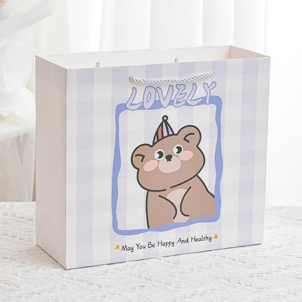 25pcs 14x15x7cm Creative Cartoon Paper Gift Bags Tote for Students Birthday Parties