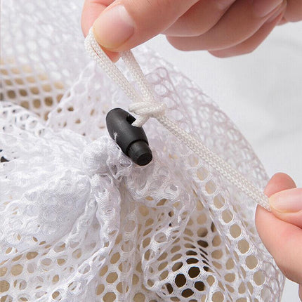 Drawstring Laundry Wash Bag Fine or Coarse Mesh Lingerie Delicate Clothes M - Aimall