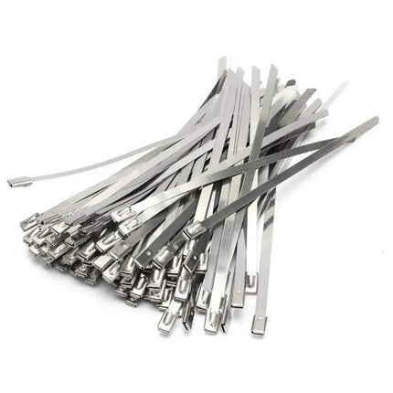 200x Stainless Steel Cable Ties SS304 Marine Grade Zip Strap Locking Wrap 100-800mm - Aimall