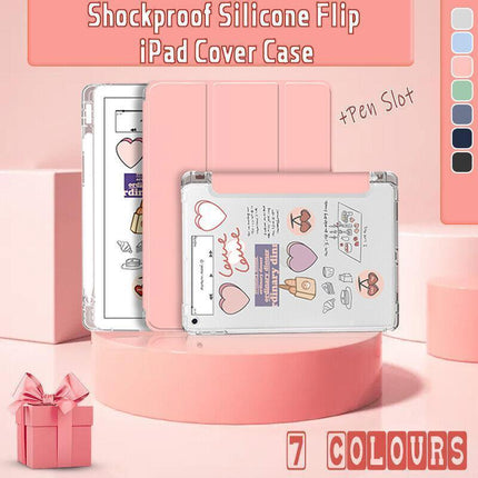 Smart Silicon iPad Case Cover&Pen Holder For Apple iPad 2019 - Aimall