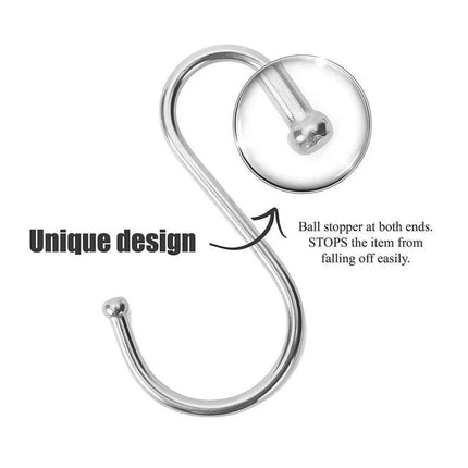 7cm Stainless Steel S Shape Hooks Kitchen Hanger Rack Clothes Hanging Plant Holders - Aimall