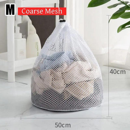 Drawstring Laundry Wash Bag Fine or Coarse Mesh Lingerie Delicate Clothes M - Aimall