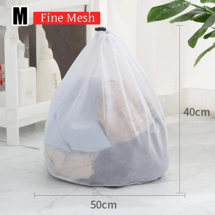 Drawstring Laundry Wash Bag Fine or Coarse Mesh Lingerie Delicate Clothes M - Aimall