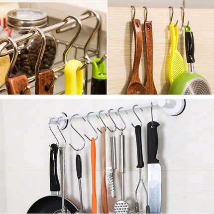 8cm Stainless Steel S Shape Hooks Kitchen Hanger Rack Clothes Hanging Plant Holders - Aimall