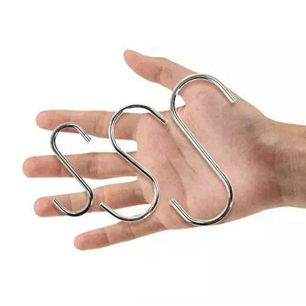 8cm Stainless Steel S Shape Hooks Kitchen Hanger Rack Clothes Hanging Plant Holders - Aimall
