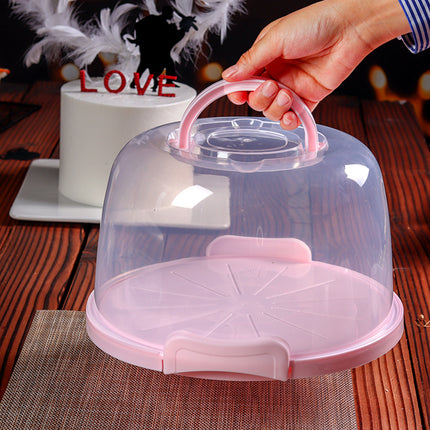 Reusable Plastic Cupcake Carrier Box Transparent Handle Cake Container