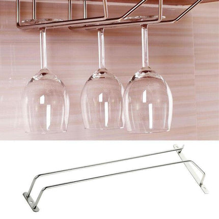 Wine Glass Cup Holder Hanging Bar Hanger Steel Wine Rack Shelf Champagne Storage - Aimall