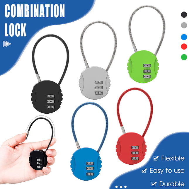 Combination Lock Padlock Locker 3 Digit Security Bike Suitcase Luggage Bag