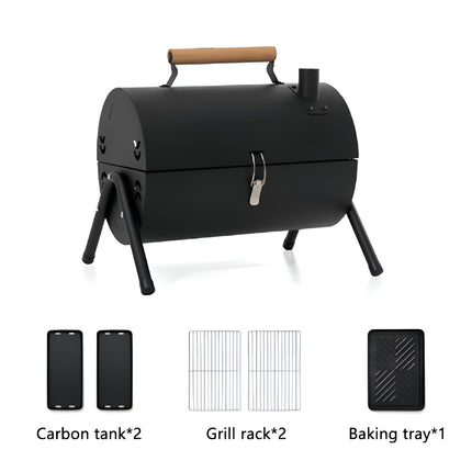 Grillz Charcoal BBQ Portable Grill Camping Barbecue Outdoor Cooking Smoker
