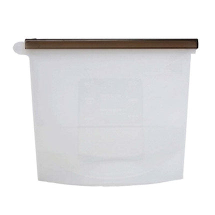 White Reusable Silicone Food Storage Bags Leak proof Microwave Freezer Freshness Safe 1500ml - Aimall