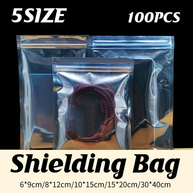 Plastic Self Sealing Bags 100PCS 5Sizes Anti Static Semi Transparent Resealable