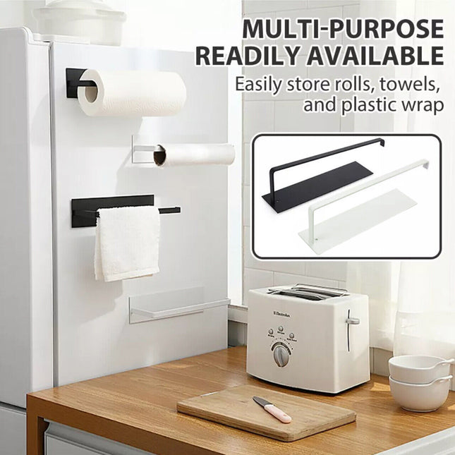 Self-Adhesive Paper Towel Holder Rack for Kitchen Rolls and Wrap Storage