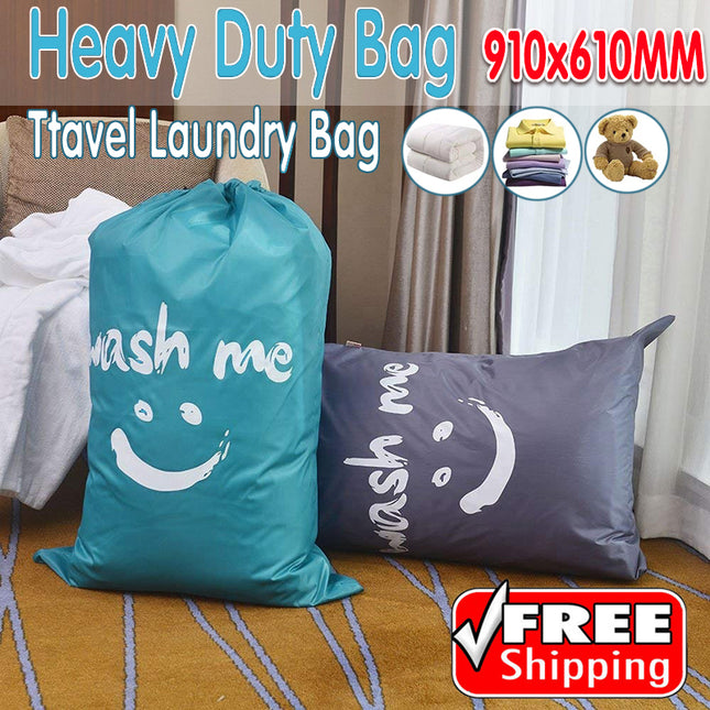 Laundry Bag Travel For Dirty Clothes Camping Drawstring Closure Washing Machines
