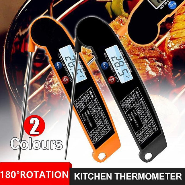 Foldable Digital Thermometer Probe Temperature Kitchen Cooking Food BBQ Meat Jam - Aimall