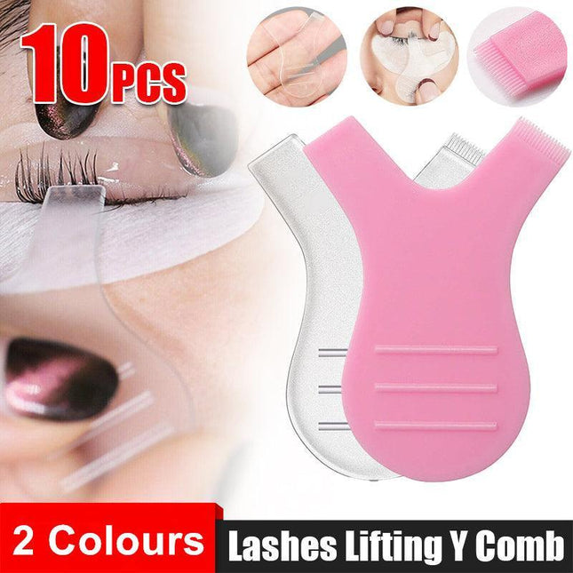 10PCS Eyelash Lashes Lifting Lift Perm Y Comb Brushes Tool Separating Brush AU - Aimall