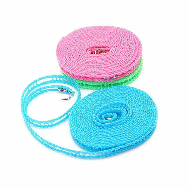 Portable 5m Travel Clothes Line Washing Rope Non slip Airer Laundry Clothesline - Aimall
