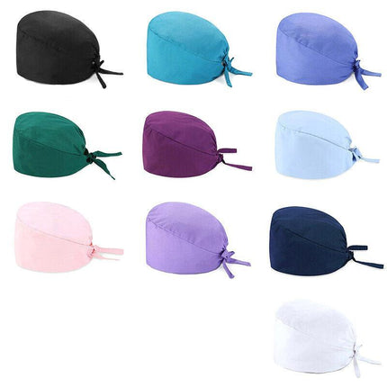 100% Cotton Surgical Scrub Cap Hat Unisex SurgeryTheatre Doctor Nurses Solid AU - Aimall