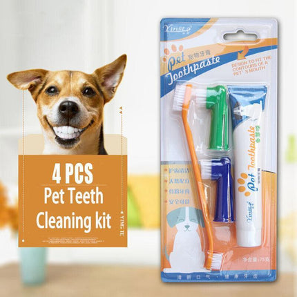 1PC Pet Dog Cleaning Toothpaste+Toothbrush+ Back Up Brush Set Vanilla Flavour AU - Aimall