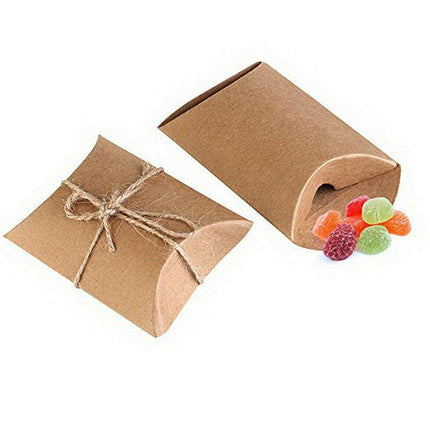 50pcs Xmas Candy Gift Box Bag Pillow Favor Kraft Paper Favour Gift Wedding Party - Aimall