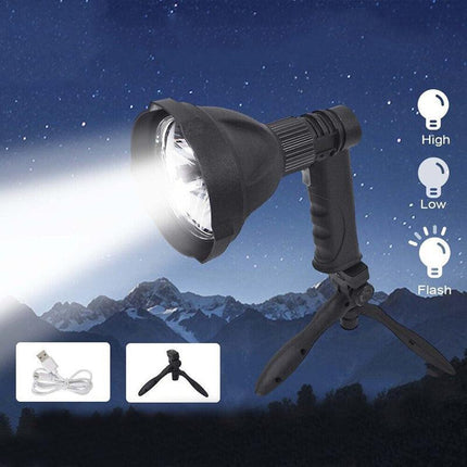 LED Handheld Spotlight Rechargeable Hunting Camping Flashlight Spot Light Torch - Aimall