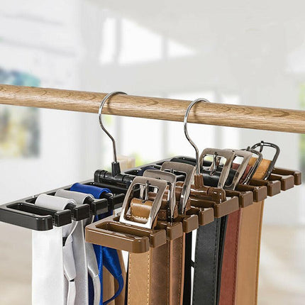 10 Holes Men Rack Organizer Belt Scarf Tie Holder Plastic Necktie Hanger AU - Aimall