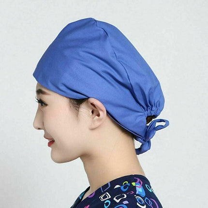 100% Cotton Surgical Scrub Cap Hat Unisex SurgeryTheatre Doctor Nurses Solid AU - Aimall