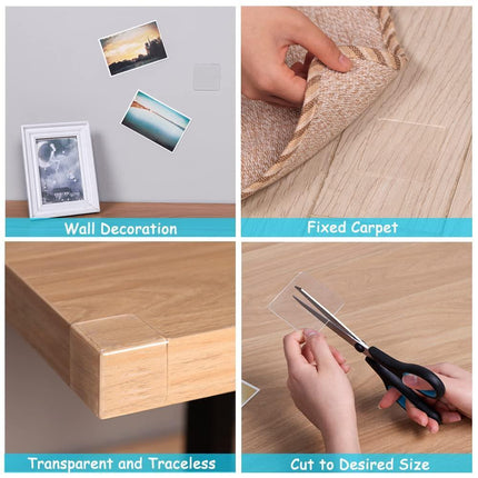 Nano Double-sided Tape Clear Adhesive Traceless Invisible Gel Anti-Slip 6*6cm - Aimall