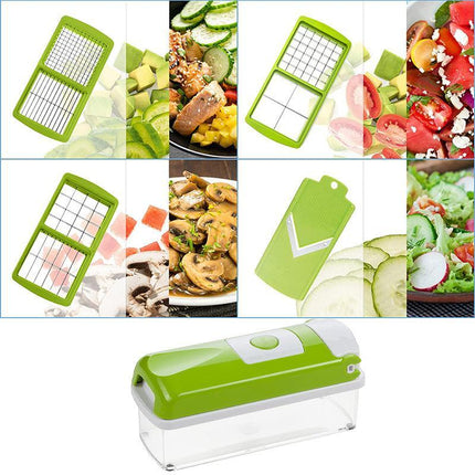12IN1 A Food Slicer Dicer Nicer Container Chopper Peeler Vegetable Fruit Cutter - Aimall