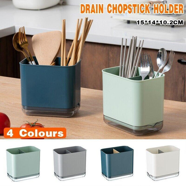 Cutlery Drainer Basket Multifunctional Storage Holder Box Spoon Drain Rack - Aimall