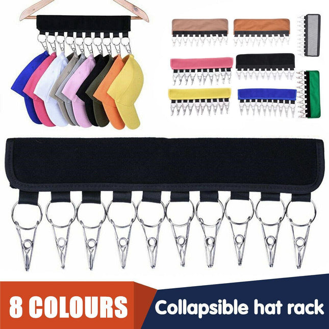 10 Clips Closet Hanger Door Baseball Hat Holder Cap Rack Storage Organizer AU - Aimall