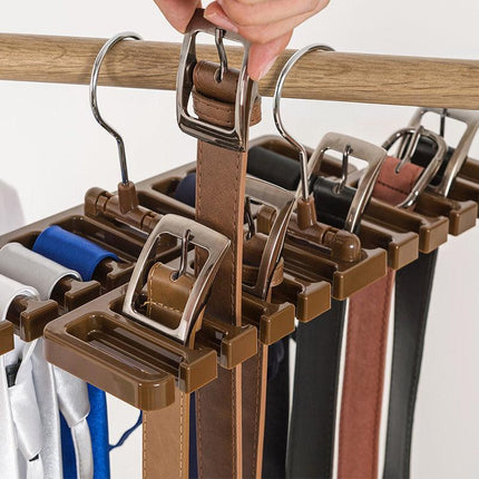 10 Holes Men Rack Organizer Belt Scarf Tie Holder Plastic Necktie Hanger AU - Aimall