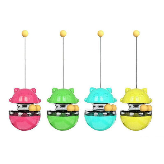 Cat Treat Dispenser Toy Ball Kitten SelfPlay Interactive Tumbler Multifunction - Aimall
