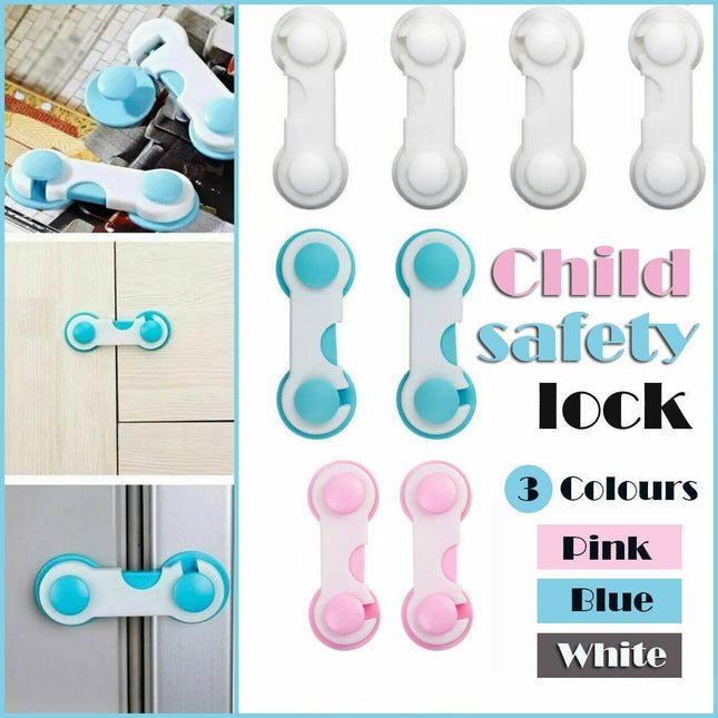 10xBaby Proof Security Protector Cabinet Lock Drawer Corner Guard Child Safety - Aimall